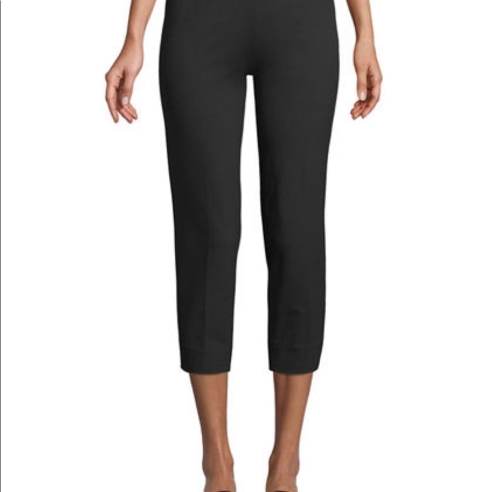 Piazza Sempione side zipper Made in Italy Straight-Leg Cropped Pants navy